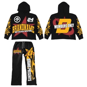 Capuche de survêtement en pur coton respirant pour hommes à la mode Design graphique imprimé à chaud Lettre bouffante Impression Maternité Caractéristique Vente chaude - Product Image 4