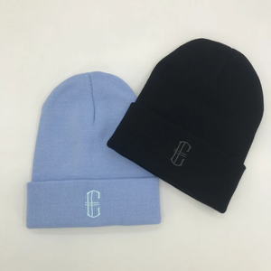 Gorro de calavera acrílico de alta calidad totalmente personalizado al por mayor, gorro de invierno con patrón bordado, gorro de punto personalizado al por mayor - Product Image 1