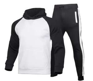 Conjunto de pantalones de chándal con capucha y Jersey de hombre personalizado de talla grande chándal de color sólido personalizado - Product Image 5