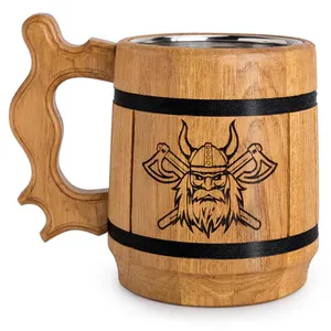 Taza para Beber Agua, Café, Té y Bebidas Frías, Taza de Agua de Madera Rústica Hecha a Mano para Accesorios de Cocina Ecológicos - Product Image 4