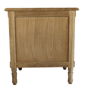 Meubles de chambre à coucher antiques, vintage et rustique, table de chevet à 3 tiroirs en bois de chêne massif - Product Image 3