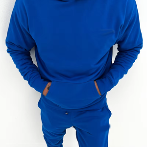 2025 hiver survêtement vêtements confortables hommes mode polaire solide pantalon décontracté survêtement costume survêtement hommes pull - Product Image 1