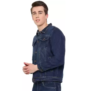 Chaqueta vaquera de mezclilla con cuello levantado para hombre OEM 2025, prendas de vestir informales con botones transpirables para la temporada de invierno - Product Image 4
