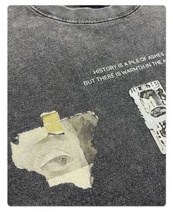 เสื้อยืดผู้ชายผ้าฝ้าย100% โอเวอร์ไซส์สไตล์วินเทจซักได้250กรัมพิมพ์ลายไหล่เฮฟวี่เวทลำลอง - Product Image 6