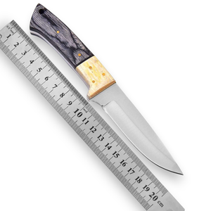 Couteau à lame fixe en acier 12c27 artisanal de style nordique, manche en bois, étui en cuir vertical, OEM, lame pleine, couteau à désosser, chasse - Product Image 1