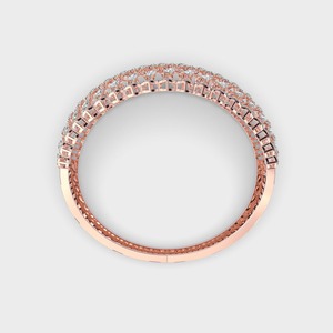 Pulsera de Diseño con Diamantes en Forma de Pera y Redondos, Certificada por IGI, en Oro Amarillo/Blanco/Rosa de 9K - Product Image 4
