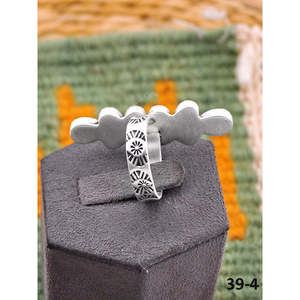 Southwest Style <b>Adjustable</b> Cotton Candy Mohave & Sterling Silver <b>Ring</b> Turquoise Inlay with Bezel Setting for Gift - Product Image 3