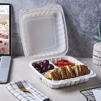 PTPACK Mfpp Récipient de nourriture à clapet à charnière Boîte à lunch en plastique à emporter Bento à charnière Restaurant jetable biodégradable