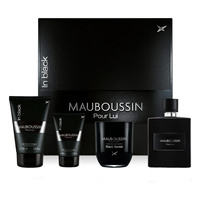 Mauboussin Pour Lui Black Woody Eau de Toilette Spray Coffret Cadeau 4 Pièces pour Homme Collection de Parfums Premium France Taille Standard