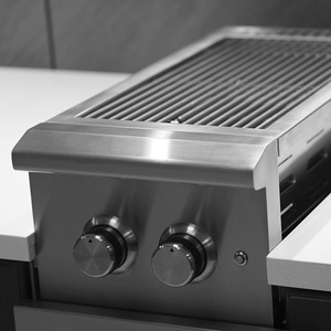 Usine Heavy Duty Premium SUS 304 Acier Inoxydable Intégré Barbecue Barbecue Armoire Gaz De Cuisson Construit en Double Brûleur Latéral Grill - Product Image 3