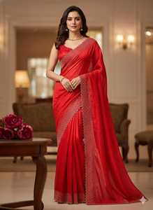 Full <b>Saree</b> Of Heavy quality Original Jimmu chu <b>saree</b> Full zarkhan & Diamond work done in <b>saree</b> - Product Image 5
