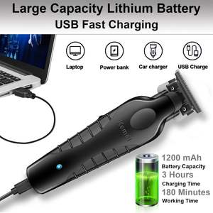 Tondeuse à barbe professionnelle sans fil à lame en T, kit complet pour homme, rasoir électrique à grille avec batterie - Product Image 3