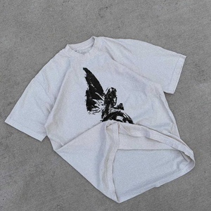 Stitchmode T-shirt de logo de sérigraphie personnalisé T-shirts surdimensionnés en 100% coton épais pour hommes - Product Image 5