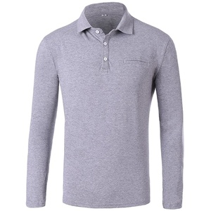 2024 dernière mode polo pour hommes à manches longues décontracté en gros OEM 100% coton orienté vers l'exportation qualité personnalisée: conception - Product Image 5