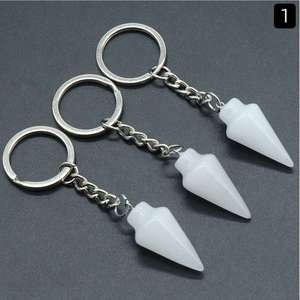 Cone Stone keychain, Healing <b>Crystal</b> Gemstone Bead Keyring,<b>Crystal</b> Keychain,<b>Bag</b> Accessory,Gift For Mom/Friend -YF2212 - Product Image 6