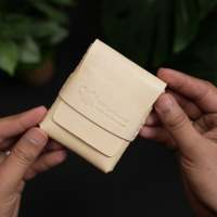 Dompet Kulit Asli Premium All One Vintage Lipat, Kulit Full Grain Veg Tan Buatan Tangan, Tipis Minimalis Ringkas, Dompet Pintar Fairtrade