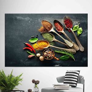 Décoration murale moderne pour cuisine : Tableau sur toile imprimé aux motifs d'épices pour la maison, TOILE ENROBÉE - Product Image 1