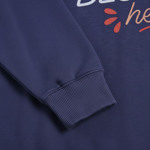 Sweat-shirt à col rond imprimé personnalisé, unisexe, en polaire, bleu marine, impression de marque, broderie, privé, hiver, automne, ODM - Product Image 6