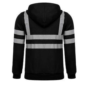 Sudadera con capucha reflectante protectora de seguridad para ropa de trabajo OEM Sudadera con capucha Softshell ligera de invierno con logotipo personalizable de alta visibilidad impermeable - Product Image 4