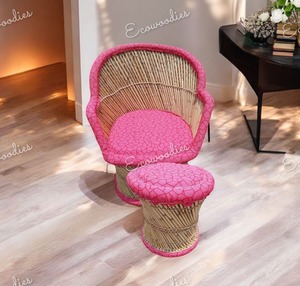 ชุดเก้าอี้สตูลบาร์พร้อมพนักพิงเฟอร์นิเจอร์ไม้ไผ่สำหรับระเบียงห้องรับประทานอาหารงานหัตถกรรมที่เป็นมิตรกับสิ่งแวดล้อม - Product Image 1