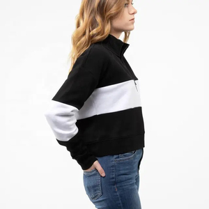 Venta al por mayor liso personalizado cuello redondo sudadera pulóver sudadera transpirable de gran tamaño en Blanco polar Unisex mujer sudadera - Product Image 3