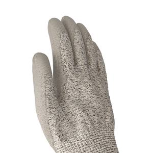 Precios al por mayor Cut 5 Grey Motkled Liner <span class=keywords><strong>PU</strong></span> Palm <span class=keywords><strong>Coated</strong></span> Guantes resistentes a cortes Guantes de seguridad para cortes Fabricante - Product Image 1
