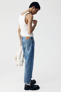 กางเกงยีนส์ผ้าฝ้าย100% ใส่สบายและใส่ได้ทุกวันใส่สบายกางเกงผ้ายีนส์สีฟ้าใส่สบาย - Product Image 5