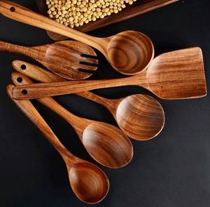 Natural Kitchen Top Sponsor Acacia Mango Wood Item Utensils Spatula High Quality Listing and <b>Wooden</b> <b>Spoons</b> <b>Set</b> - Product Image 2
