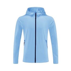 Chaqueta de gimnasio ligera para hombre, color aceptable para el cliente, portátil, para deportes al aire libre, abrigos de secado rápido, capucha transpirable reflectante - Product Image 1
