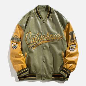College Blank Vintage Style 100% Lana a granel Venta al por mayor Personalizado Hombres Mujeres Precio barato Varsity Jacket Baseball Bomber Varsity Jacket - Product Image 5