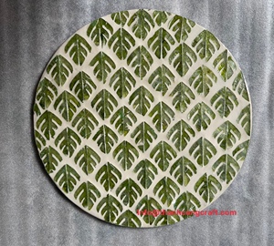 Vente en gros de sets de table ronds décoratifs en nacre de haute qualité napperons incrustés de coquillages - Product Image 3