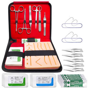 Kit de pratique de suture chirurgicale pour étudiants en médecine et en médecine vétérinaire-Ensemble d'outils de suture avec tampon et fils en silicone, instrument médical - Product Image 5
