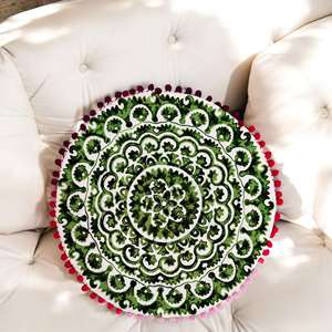 Multicolor Floral Paisley Printed 16x16 Cushion <b>Covers</b> Handmade Decorative <b>Throw</b> Pillow for <b>Sofa</b> Bed Leaves Pattern for Home Use - Product Image 4