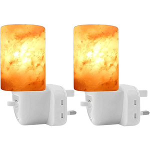 Lámpara de Pared de Sal del Himalaya Cilíndrica Moderna y Ecológica, Alimentada por USB, Hecha a Mano, Cristal Natural de Alta Calidad, Decoración Acogedora para el Hogar - Product Image 3