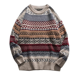 Hot Selling Man Printed Round Neck Cotton Long Sleeve Sweater Wool <b>Cardigan</b> New Fashion Design Breathable <b>Oversized</b> Men Sweaters - Product Image 1