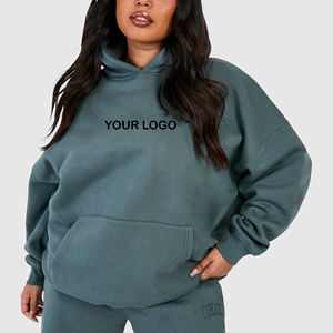 OEM/ODM personalizado impreso Logotipo de gran tamaño sudaderas con capucha y sudadera 100% algodón ropa casual suéter de peso pesado sudaderas con capucha de las mujeres - Product Image 1