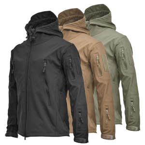 Top Quality OEM Customized Outdoor Soft Shell CP <b>Hoodie</b> Fleece <b>Waterproof</b> Jackets for Mens - Product Image 3