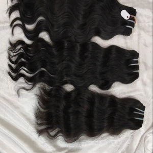 El cabello crudo indio sin procesar más vendido teje el cabello indio Virgen del templo 100% de la India. Cabello humano remy de Venta caliente - Product Image 1