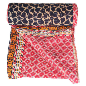 55x85 edredón indio Kantha indio Tropical Mughal estampado Kantha colcha Kantha manta colcha Reversible Gudari indio Revers - Product Image 1