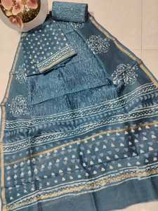 Tissus en soie chanderi imprimés sur mesure, idéaux pour les créateurs de vêtements comme matériaux de robe et adaptés aux textiles de maison - Product Image 2