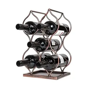 Decorative Metal Beer Holder Tabletop Wine Rack Imperial Trellis Free Standing Countertop Wine Rack and Wine Bottle Storage