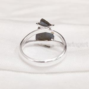 Anillo de Plata de Ley 925 con Labradorita Natural en Bruto Ajustable para Mujer, Joyería de Piedra Natural, Ideal para Fiestas y Navidad - Product Image 5