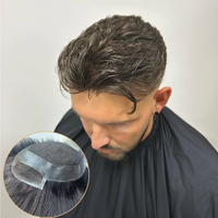 En stock : Système de remplacement capillaire pour hommes, style Hollywood, en dentelle française avec contour en PU, livraison rapide