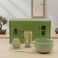 Ensemble de matcha en céramique de haute qualité réutilisable, kit de cérémonie du thé traditionnel, fouet en style Japandi émaillé résistant à la chaleur
