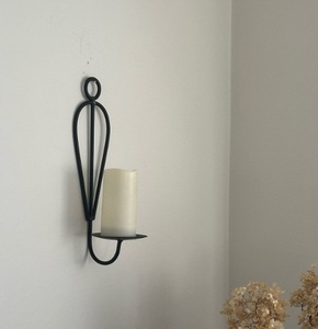 <b>Vintage</b> Iron Metal <b>Wall</b> Mounted Handmade Eco-Friendly Candle Holder Black Finish for Home Christmas Easter Holiday <b>Lighting</b> - Product Image 1