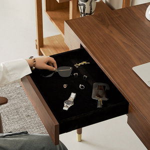 Warm Brown Engineered <b>Wood</b> Writing <b>Desk</b> with Drawers and Cabinet Storage 1-Year Warranty - Product Image 3