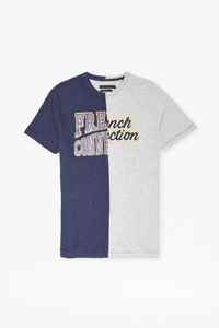 Camiseta personalizada con cuello redondo, Media manga, bloque de color, camiseta de dos tonos, camisetas divididas con logotipo bordado - Product Image 4