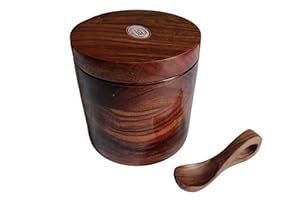 Modern Double-Compartment Bamboo <b>Wood</b> Salt <b>Box</b> with Multi-Compartments Seasoning Jar Spoon for Kitchen Food <b>Storage</b> on Sale - Product Image 3