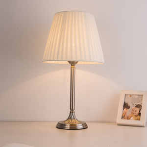 Modern LED Table <strong>Lamp</strong> for Bedroom &amp; <strong>Study</strong> Room New Home &amp; Hotel Iron Art Fabric Round Bedside Table Electric Power Supply