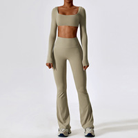 Conjunto de Yoga de 2 Piezas para Mujer, Ecológico, de Cintura Alta, Transpirable, de Secado Rápido, con Cordón Ajustable y Diseño de Malla Frontal, Leggings y Sujetador Deportivo para Gimnasio